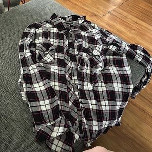 Womens Plus Flannel long sleeve